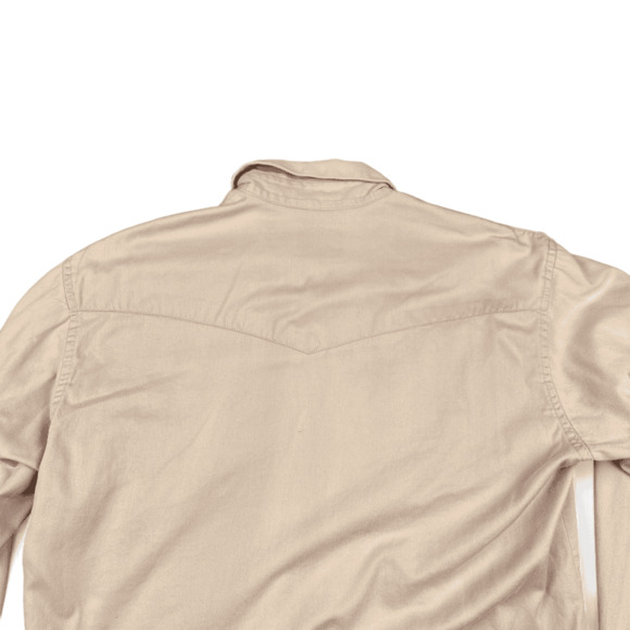 Vintage Wrangler Western Shirt Adult MEDIUM Brown Tan 80s Cowboy Workwear Ranch - Picture 8 of 9